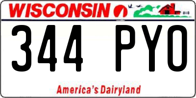 WI license plate 344PYO