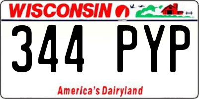WI license plate 344PYP