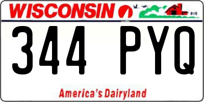 WI license plate 344PYQ