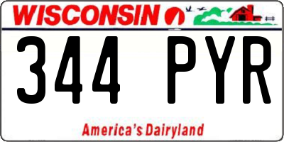 WI license plate 344PYR