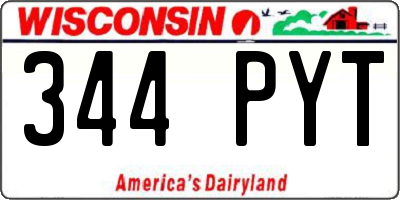WI license plate 344PYT