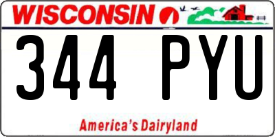 WI license plate 344PYU