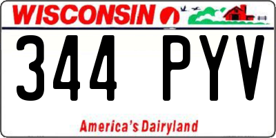WI license plate 344PYV
