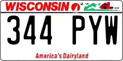 WI license plate 344PYW
