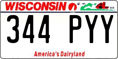 WI license plate 344PYY