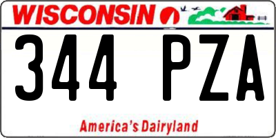 WI license plate 344PZA