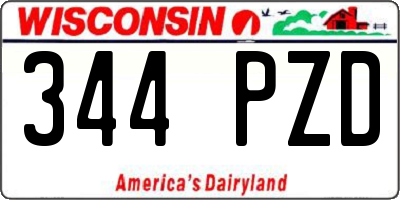 WI license plate 344PZD