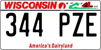 WI license plate 344PZE