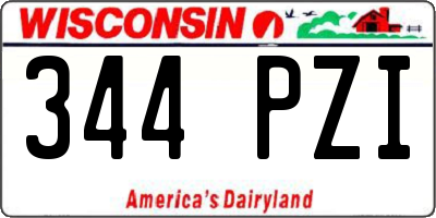 WI license plate 344PZI