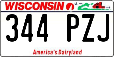 WI license plate 344PZJ
