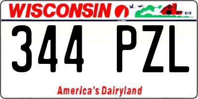 WI license plate 344PZL