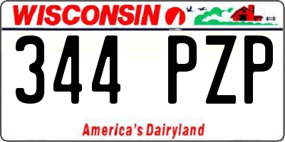 WI license plate 344PZP