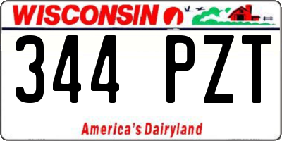 WI license plate 344PZT