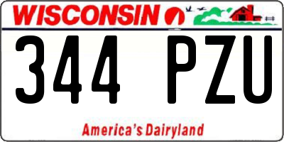 WI license plate 344PZU
