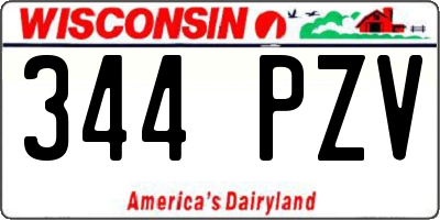 WI license plate 344PZV