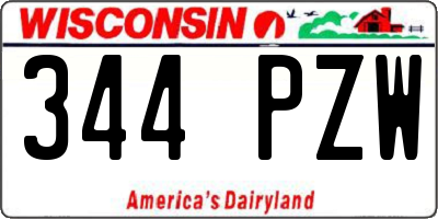 WI license plate 344PZW