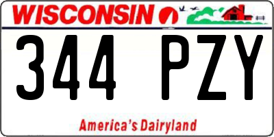 WI license plate 344PZY