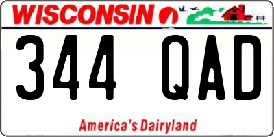 WI license plate 344QAD