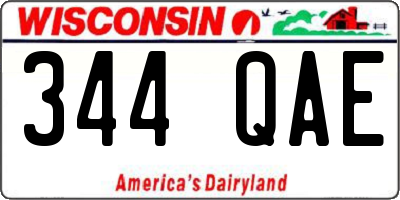 WI license plate 344QAE