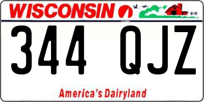 WI license plate 344QJZ