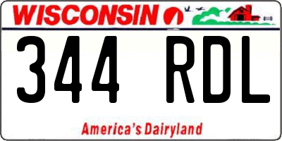 WI license plate 344RDL