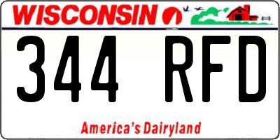 WI license plate 344RFD