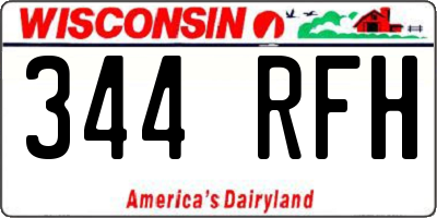 WI license plate 344RFH