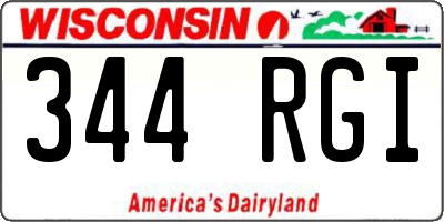 WI license plate 344RGI