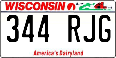WI license plate 344RJG