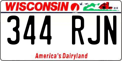 WI license plate 344RJN