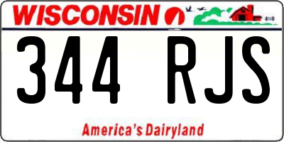 WI license plate 344RJS