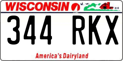 WI license plate 344RKX
