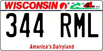 WI license plate 344RML