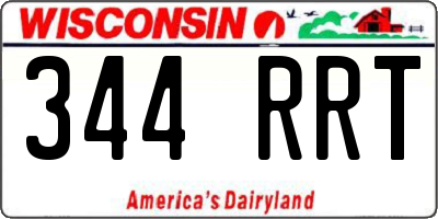 WI license plate 344RRT