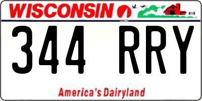 WI license plate 344RRY