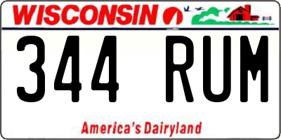 WI license plate 344RUM