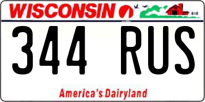 WI license plate 344RUS