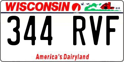 WI license plate 344RVF