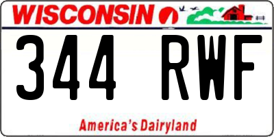 WI license plate 344RWF
