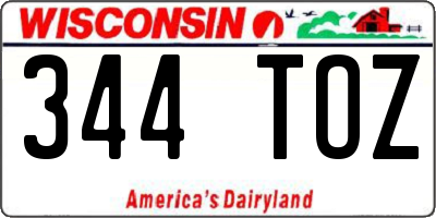 WI license plate 344TOZ