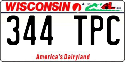 WI license plate 344TPC