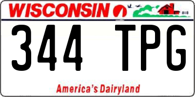 WI license plate 344TPG
