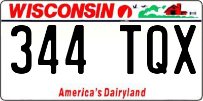 WI license plate 344TQX