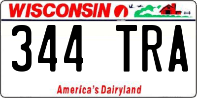 WI license plate 344TRA