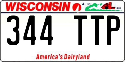 WI license plate 344TTP