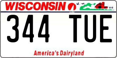 WI license plate 344TUE
