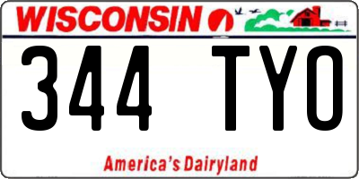 WI license plate 344TYO