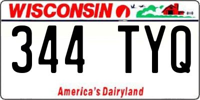 WI license plate 344TYQ