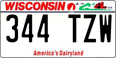 WI license plate 344TZW