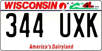 WI license plate 344UXK